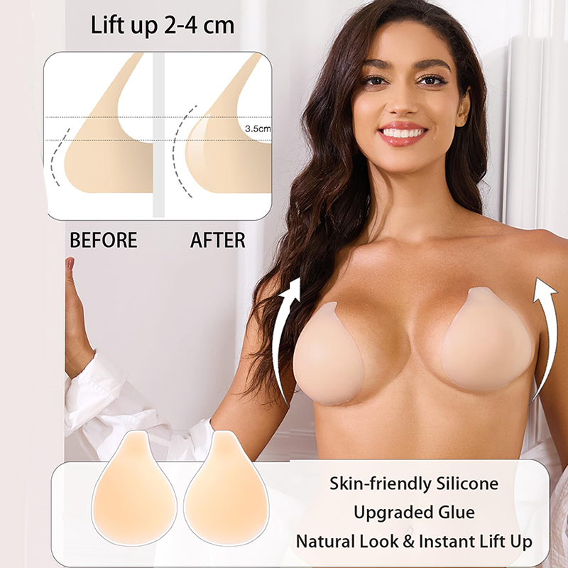 Strapless Bra Backless - 1/2 Pasang Bra Lengket Wanita Bra