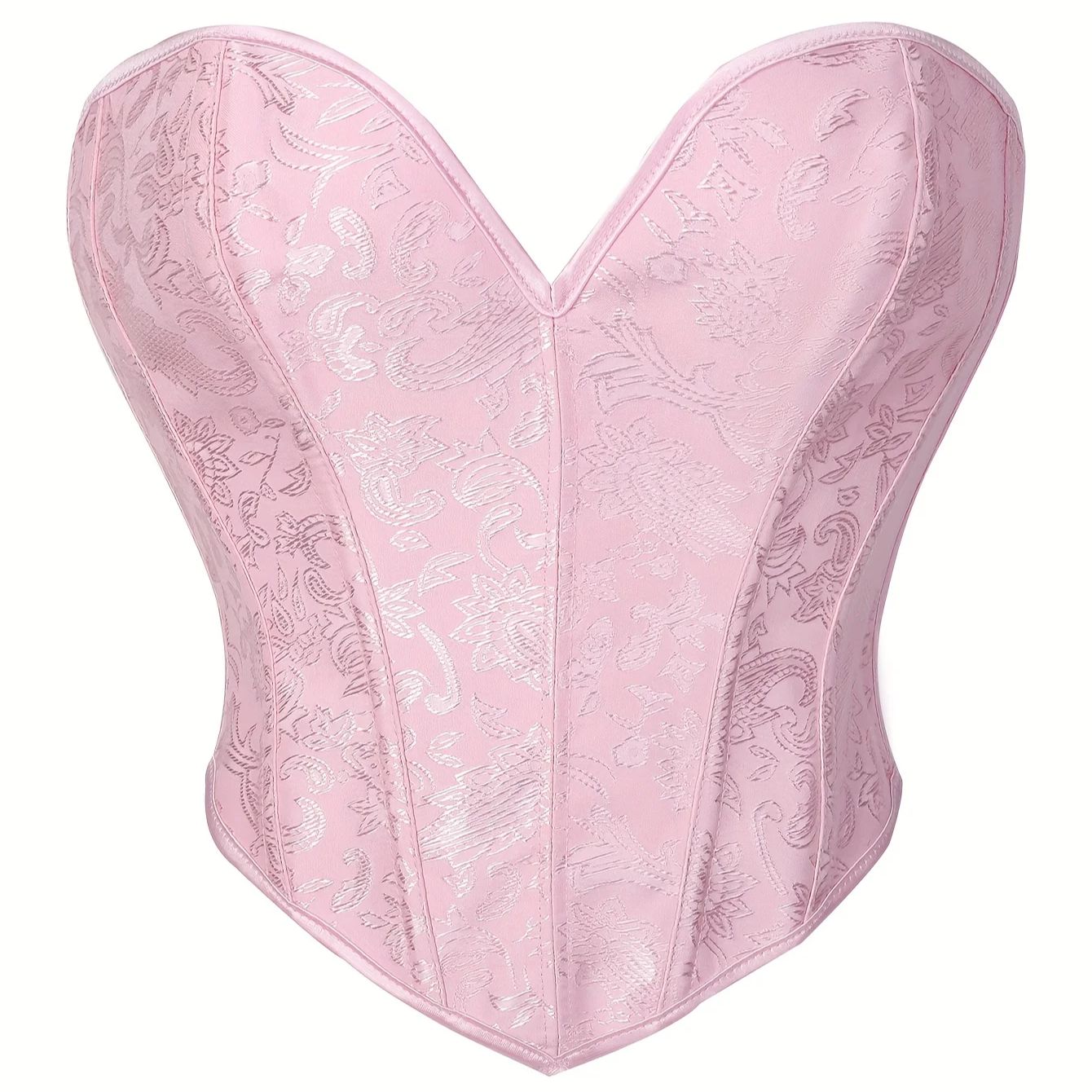 Strapless Bra Backless - Korset Pink Gothic Victorian Wanita Vintage
