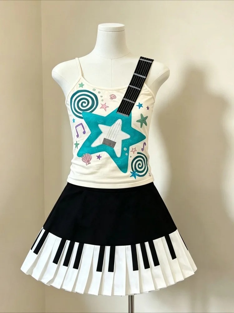 Set Dua Potong Gaya Harajuku R - Cami Top Lace ulasan dan harga