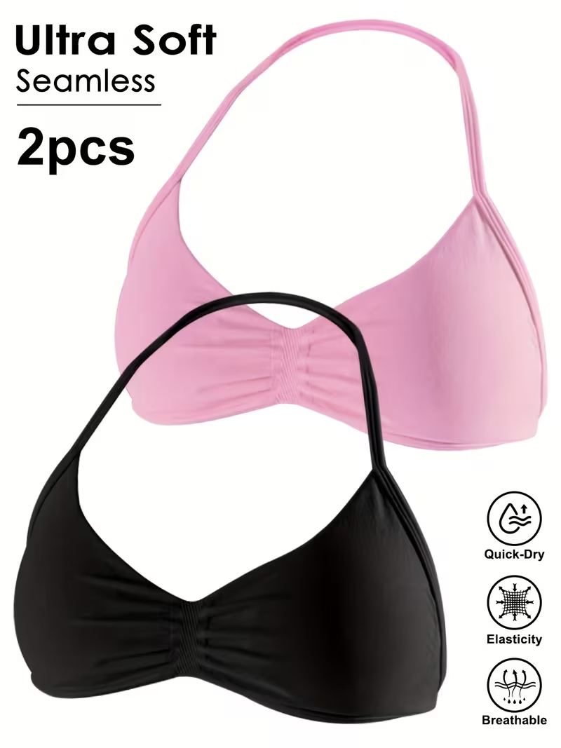 2pcs Seamless Sexy Open Back G - Sports Bra High Impact ulasan dan harga